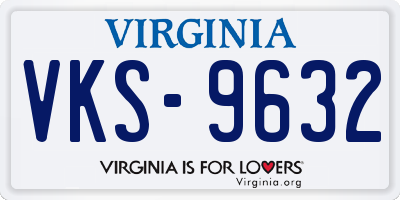 VA license plate VKS9632