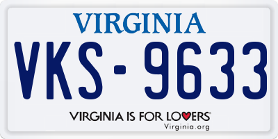 VA license plate VKS9633