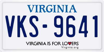 VA license plate VKS9641