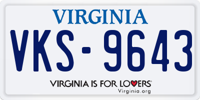 VA license plate VKS9643