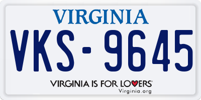 VA license plate VKS9645