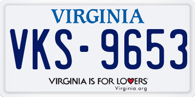 VA license plate VKS9653