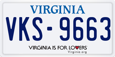 VA license plate VKS9663
