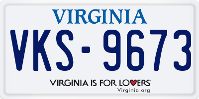 VA license plate VKS9673