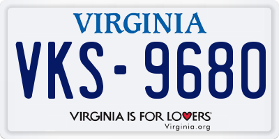 VA license plate VKS9680