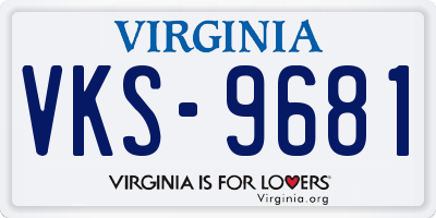 VA license plate VKS9681