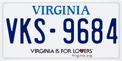 VA license plate VKS9684