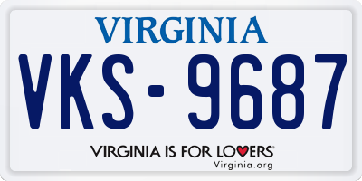 VA license plate VKS9687