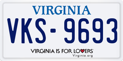 VA license plate VKS9693