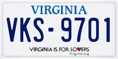 VA license plate VKS9701
