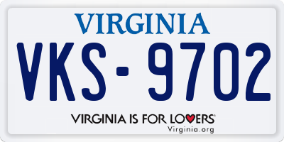 VA license plate VKS9702