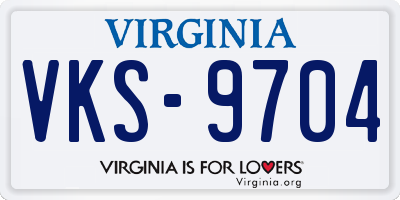 VA license plate VKS9704