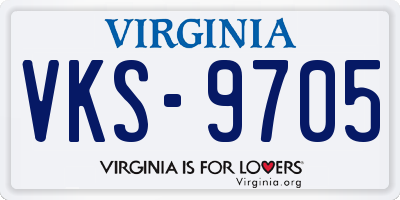 VA license plate VKS9705