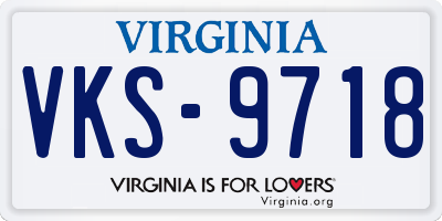 VA license plate VKS9718