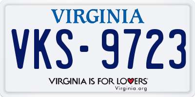 VA license plate VKS9723