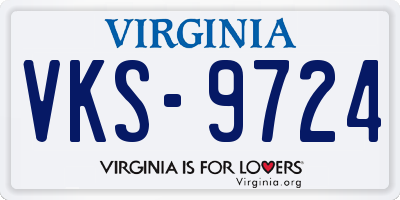 VA license plate VKS9724