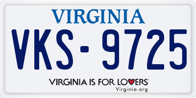 VA license plate VKS9725