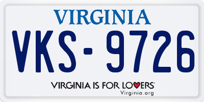 VA license plate VKS9726