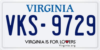 VA license plate VKS9729