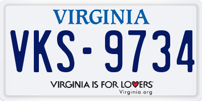 VA license plate VKS9734