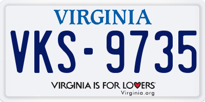 VA license plate VKS9735