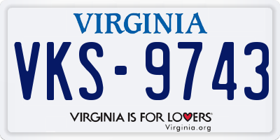 VA license plate VKS9743