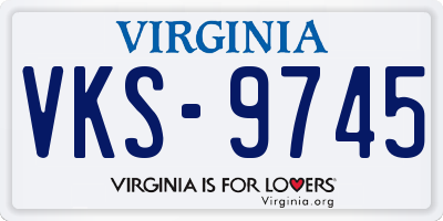 VA license plate VKS9745