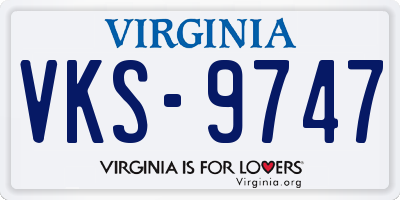 VA license plate VKS9747