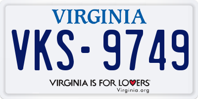 VA license plate VKS9749