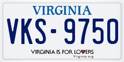 VA license plate VKS9750