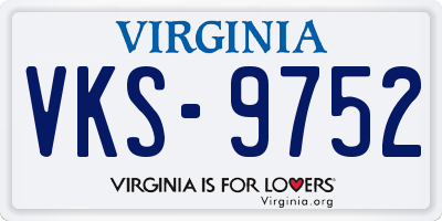 VA license plate VKS9752