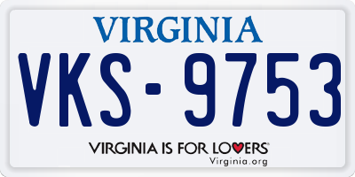 VA license plate VKS9753