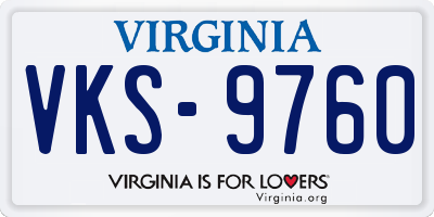 VA license plate VKS9760