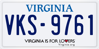 VA license plate VKS9761