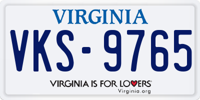 VA license plate VKS9765