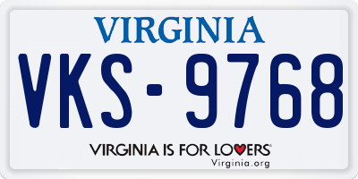 VA license plate VKS9768