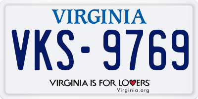 VA license plate VKS9769