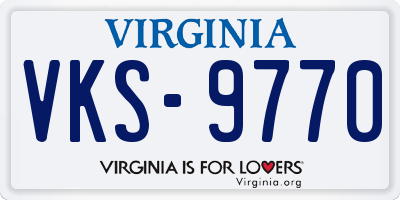 VA license plate VKS9770