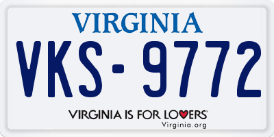 VA license plate VKS9772