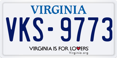 VA license plate VKS9773