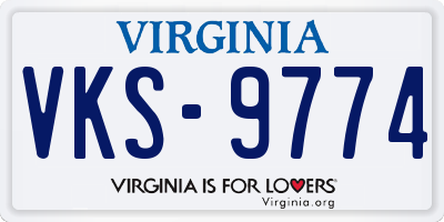 VA license plate VKS9774
