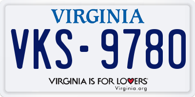 VA license plate VKS9780