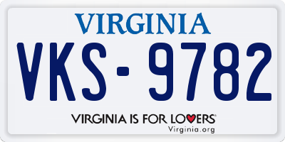 VA license plate VKS9782