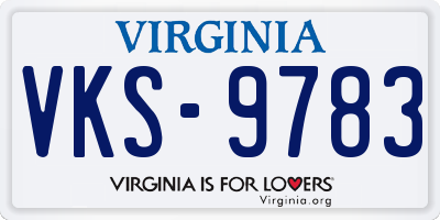VA license plate VKS9783