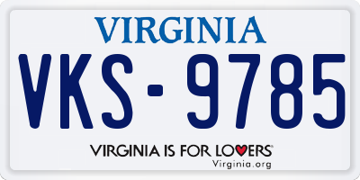 VA license plate VKS9785