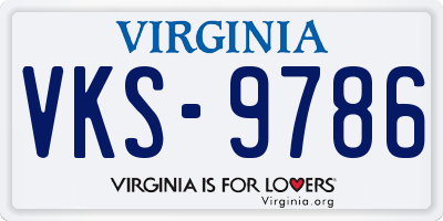 VA license plate VKS9786