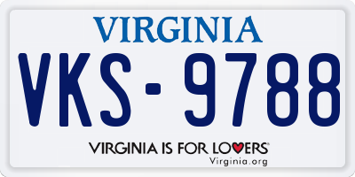 VA license plate VKS9788