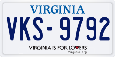 VA license plate VKS9792