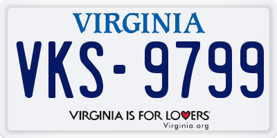 VA license plate VKS9799