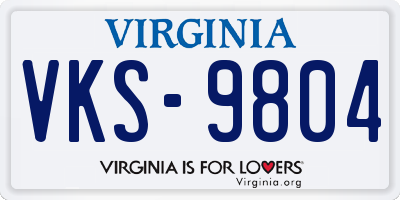VA license plate VKS9804
